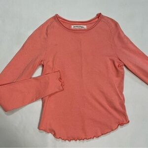 Free People We The Free Be My Baby Long Sleeve Top Size S coral